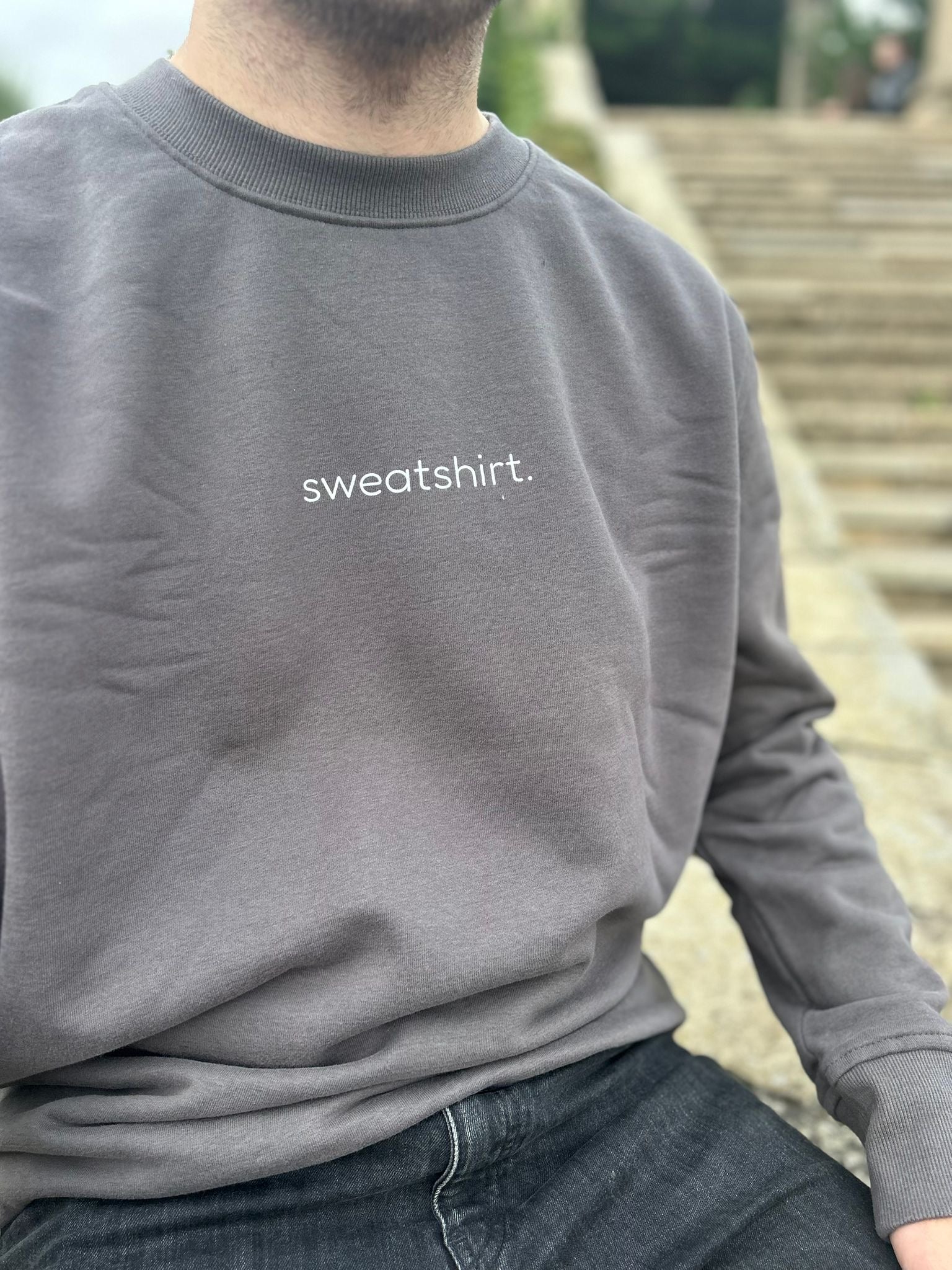simple. sweatshirt. charcoal.
