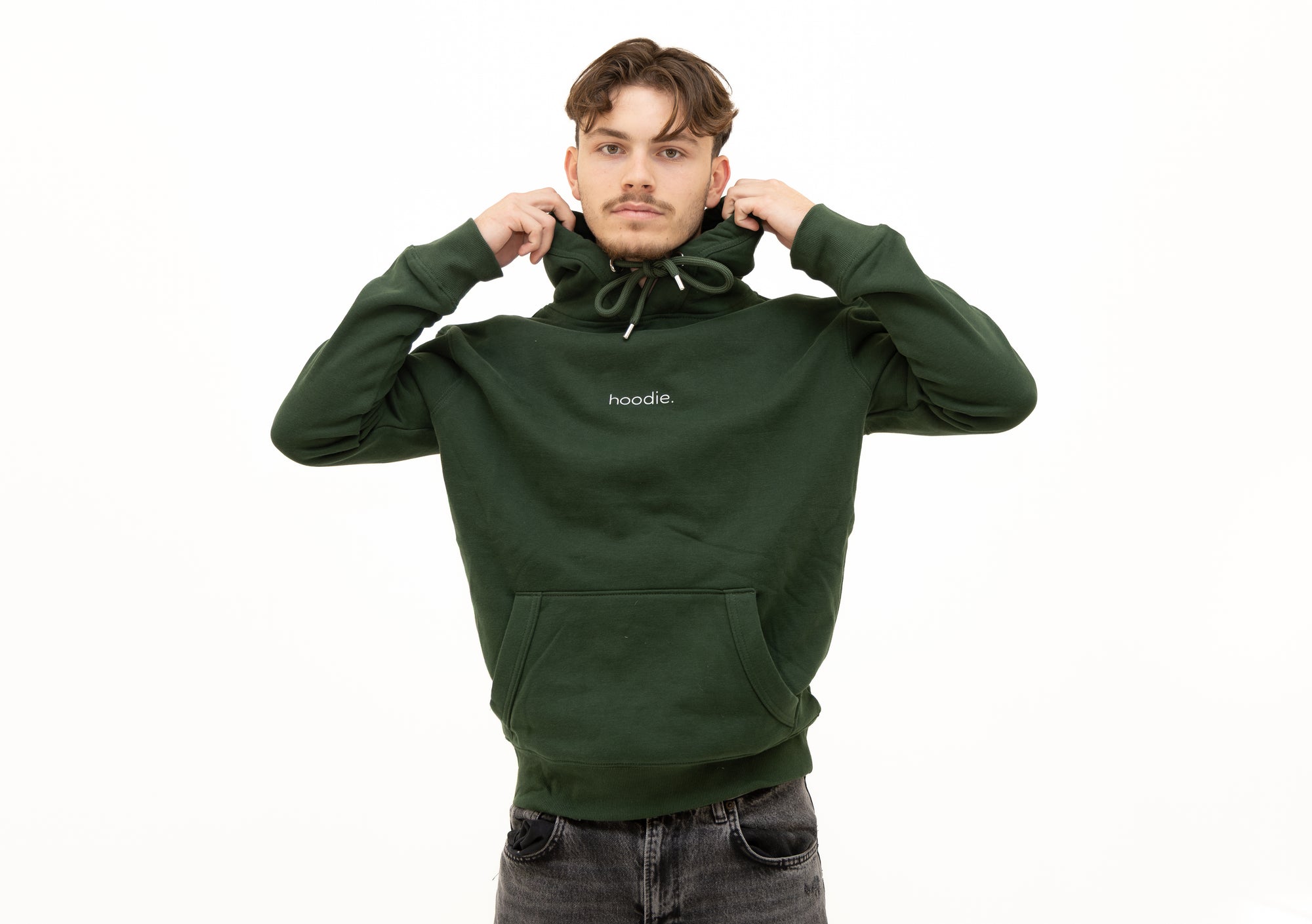 simple. hoodie. forest-green.