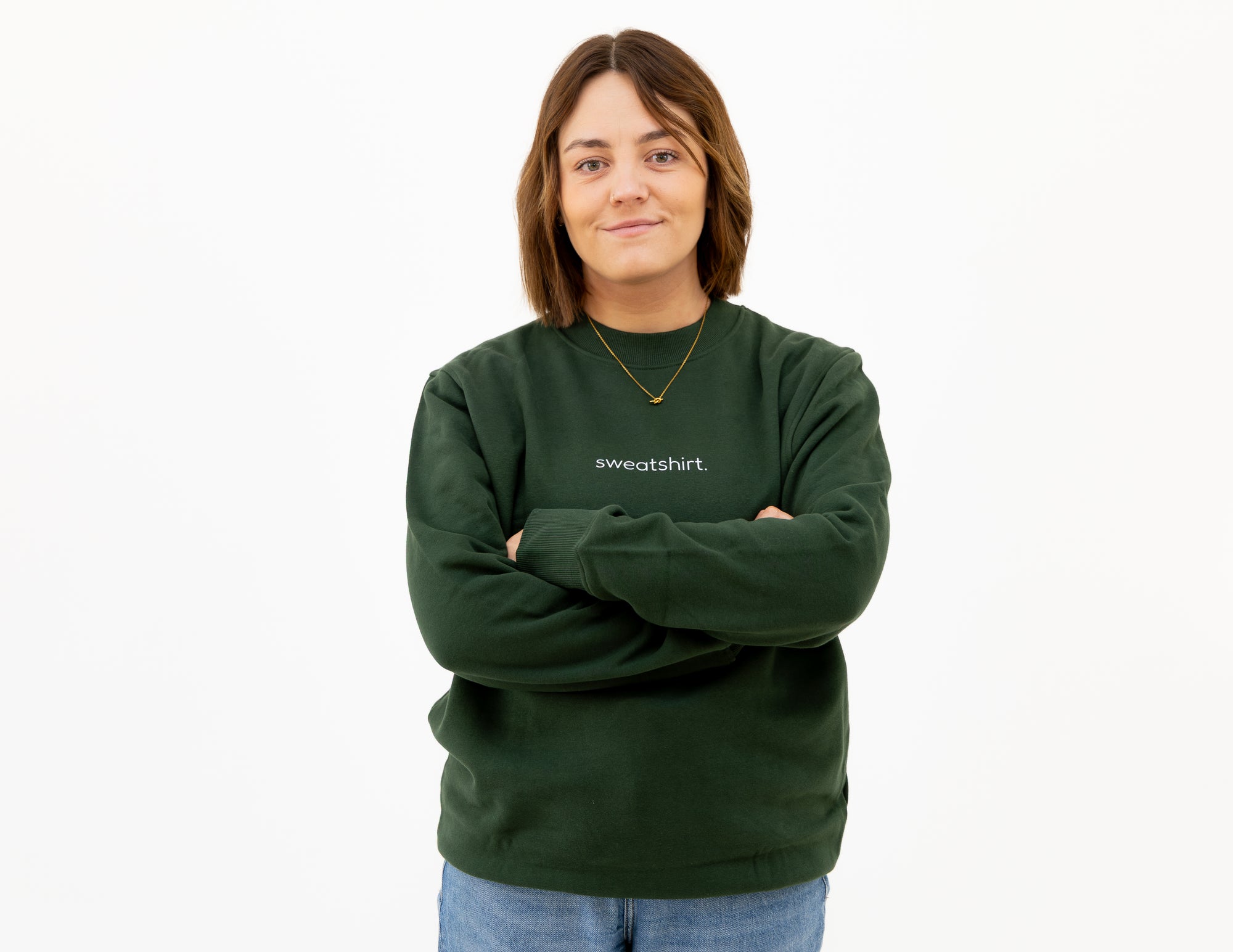 simple. sweatshirt. forest-green.