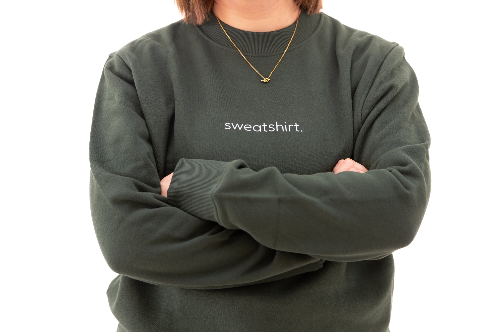simple. sweatshirt. forest-green.