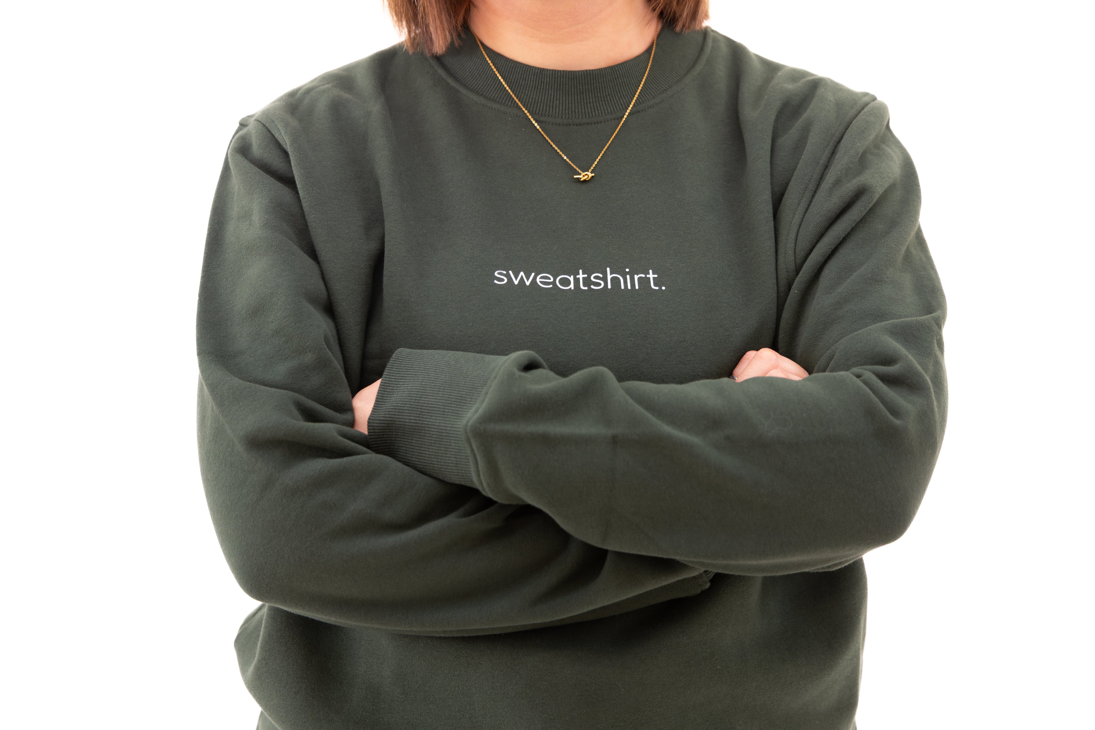 simple. sweatshirt. forest-green.