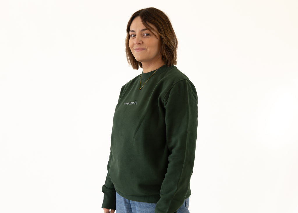 simple. sweatshirt. forest-green.