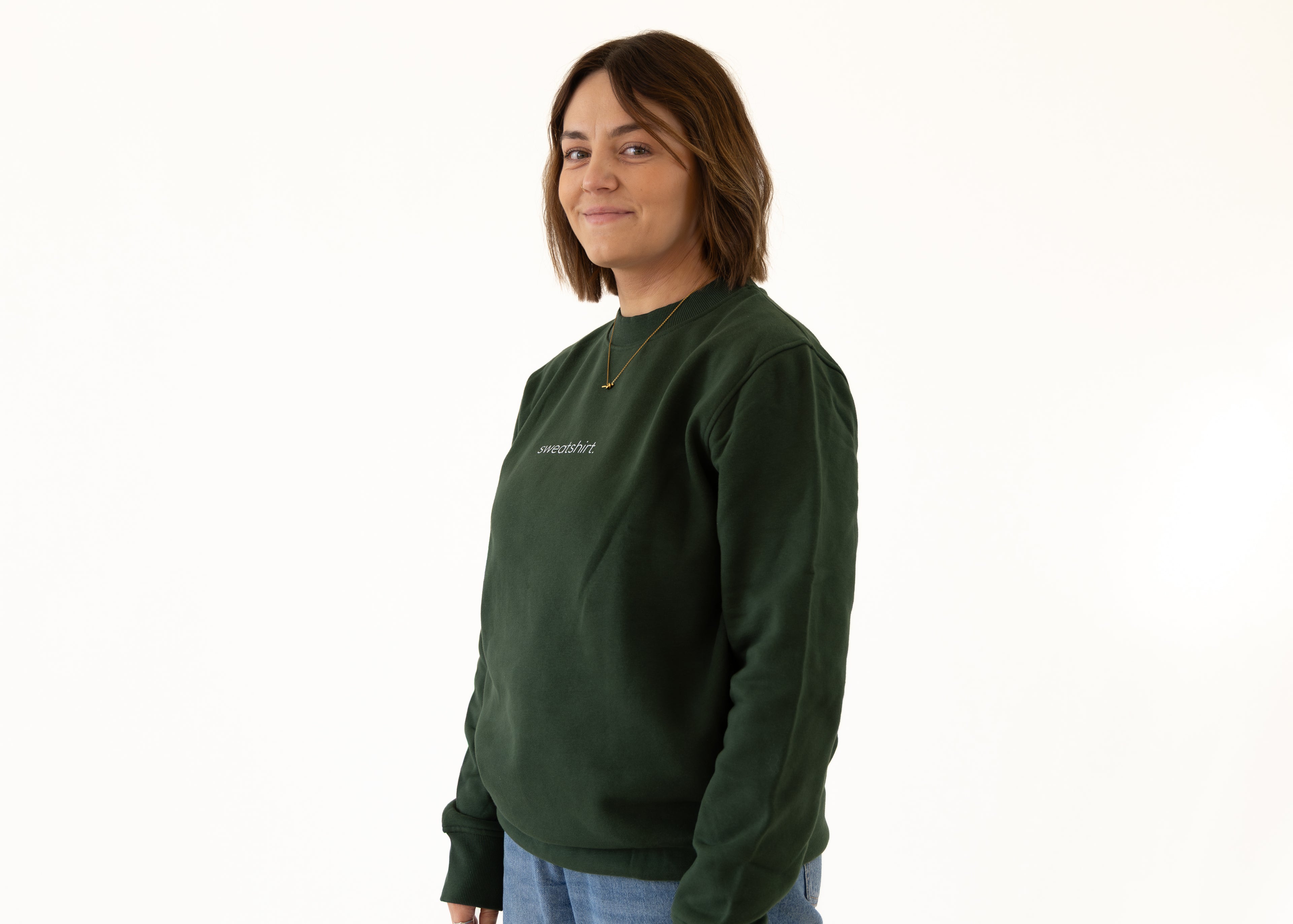 simple. sweatshirt. forest-green.