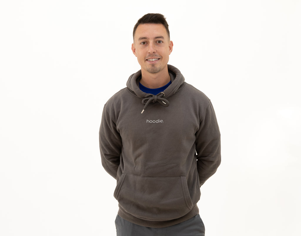 simple. hoodie. charcoal.