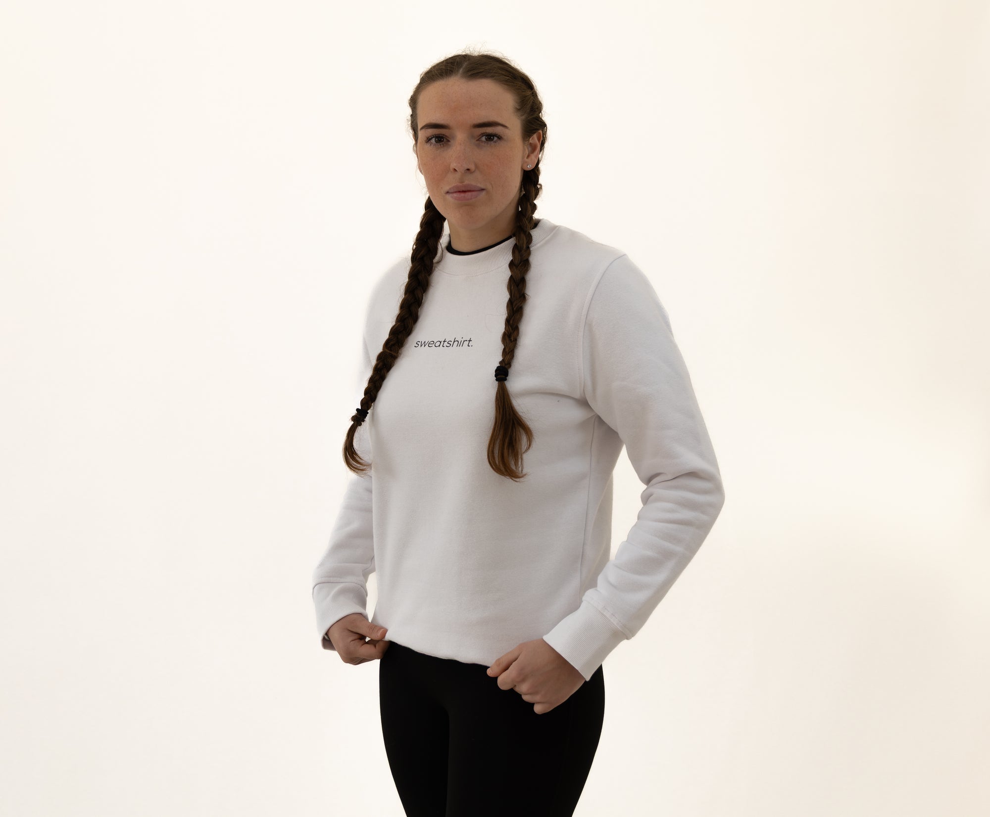 simple. sweatshirt. white.