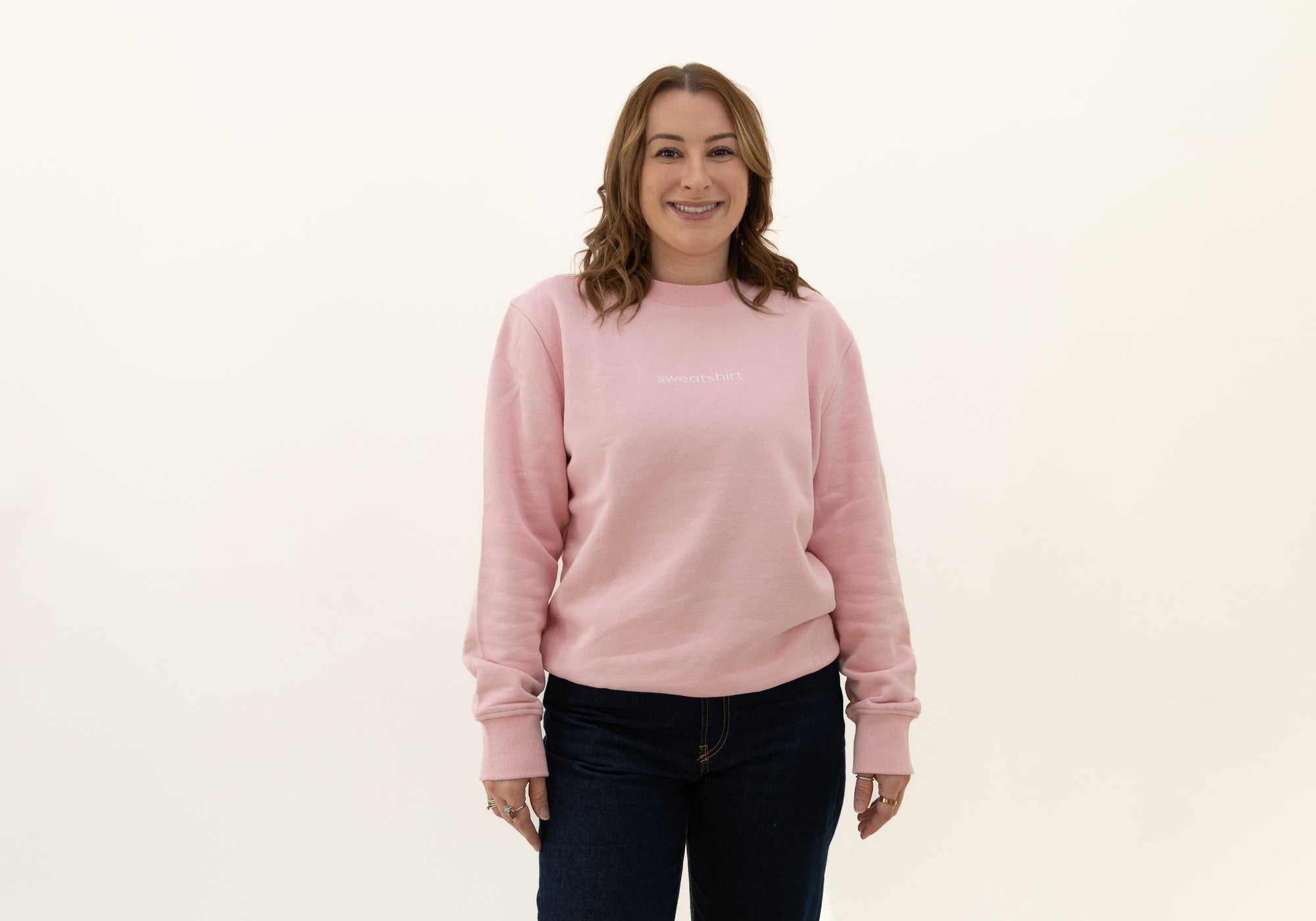 simple. sweatshirt. pink.