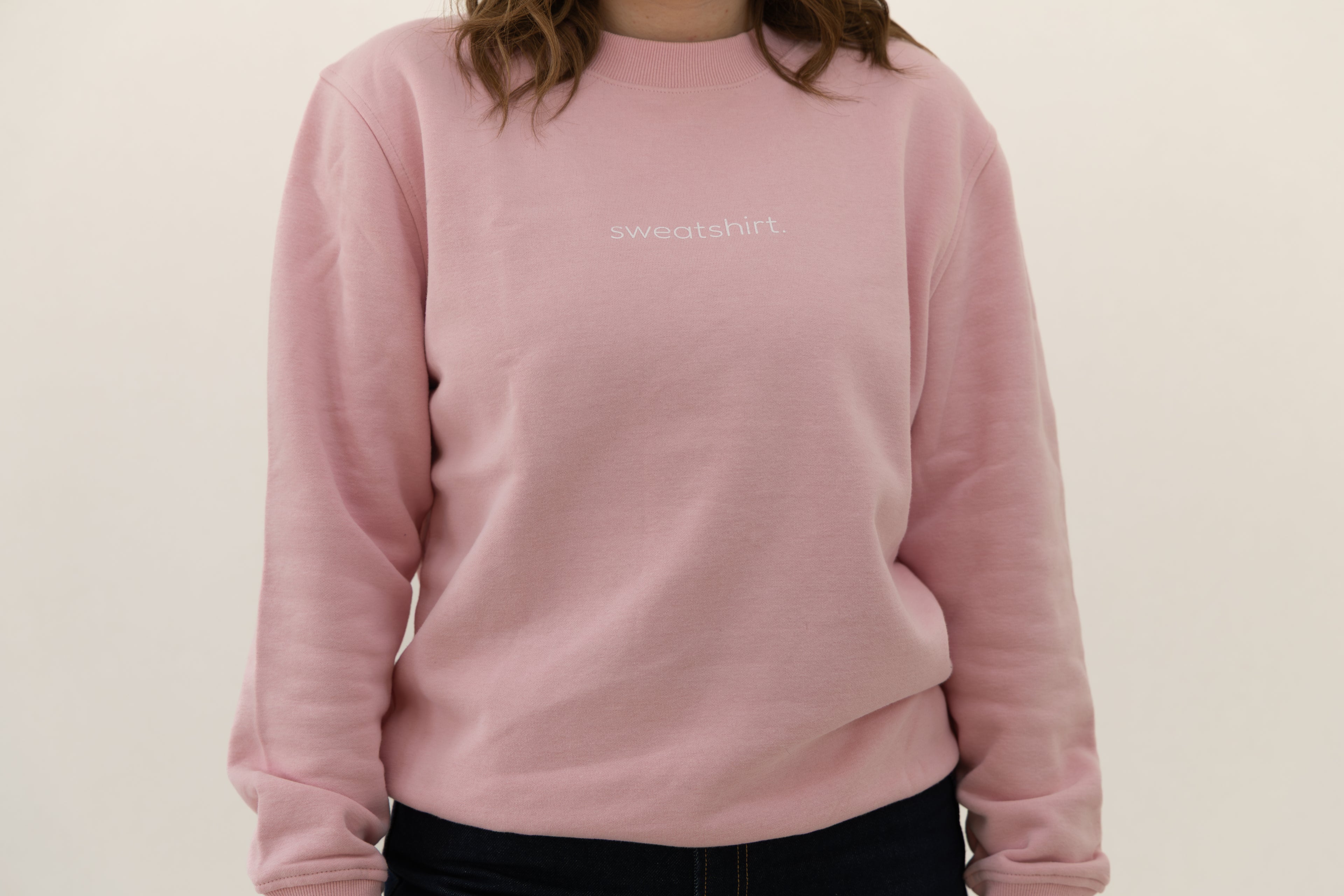 simple. sweatshirt. pink.