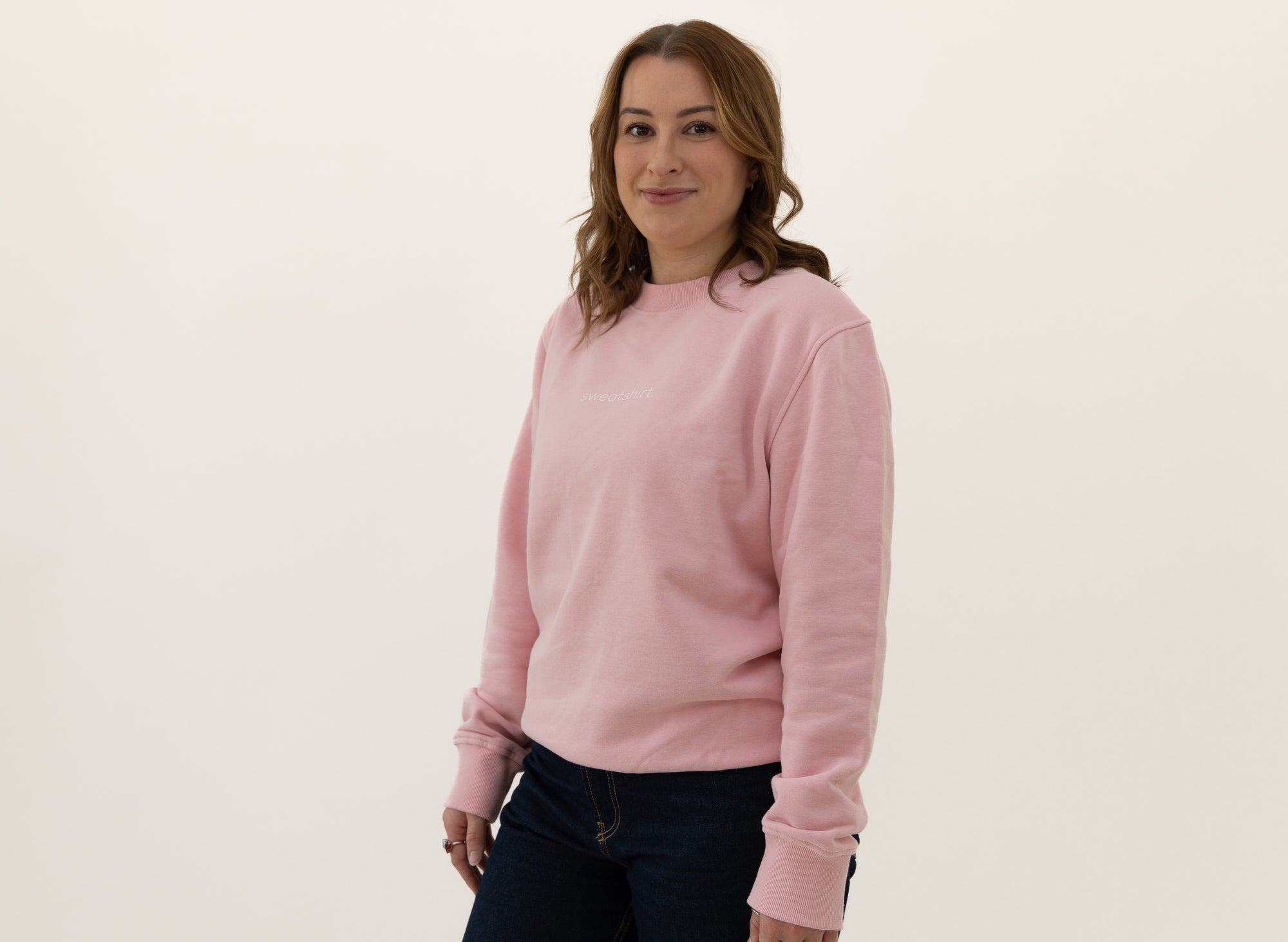 simple. sweatshirt. pink.