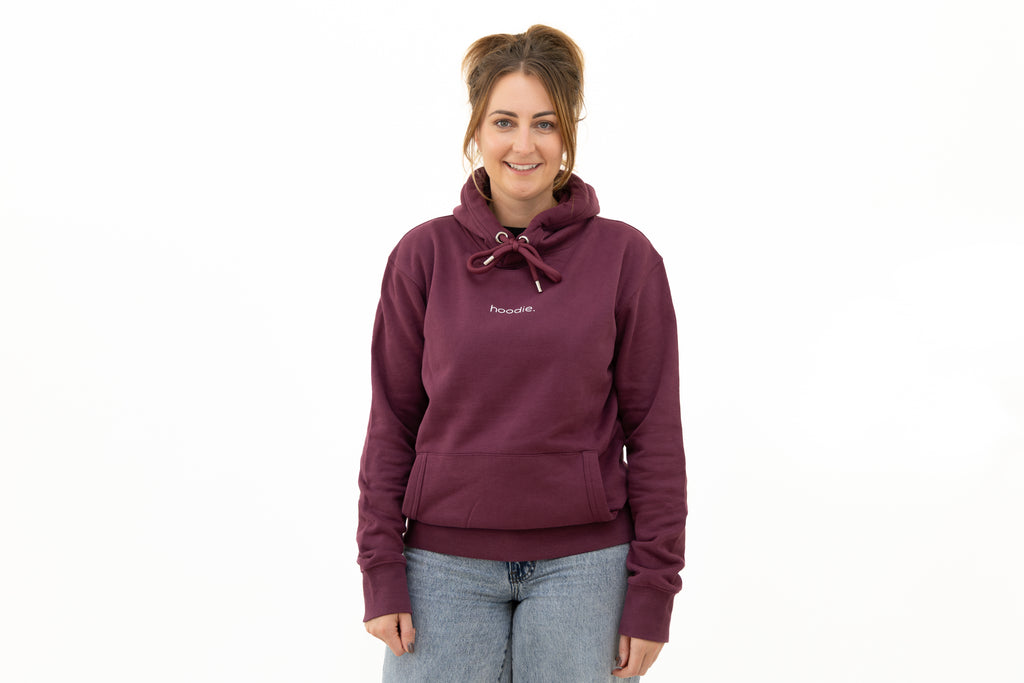 simple. hoodie. burgundy.