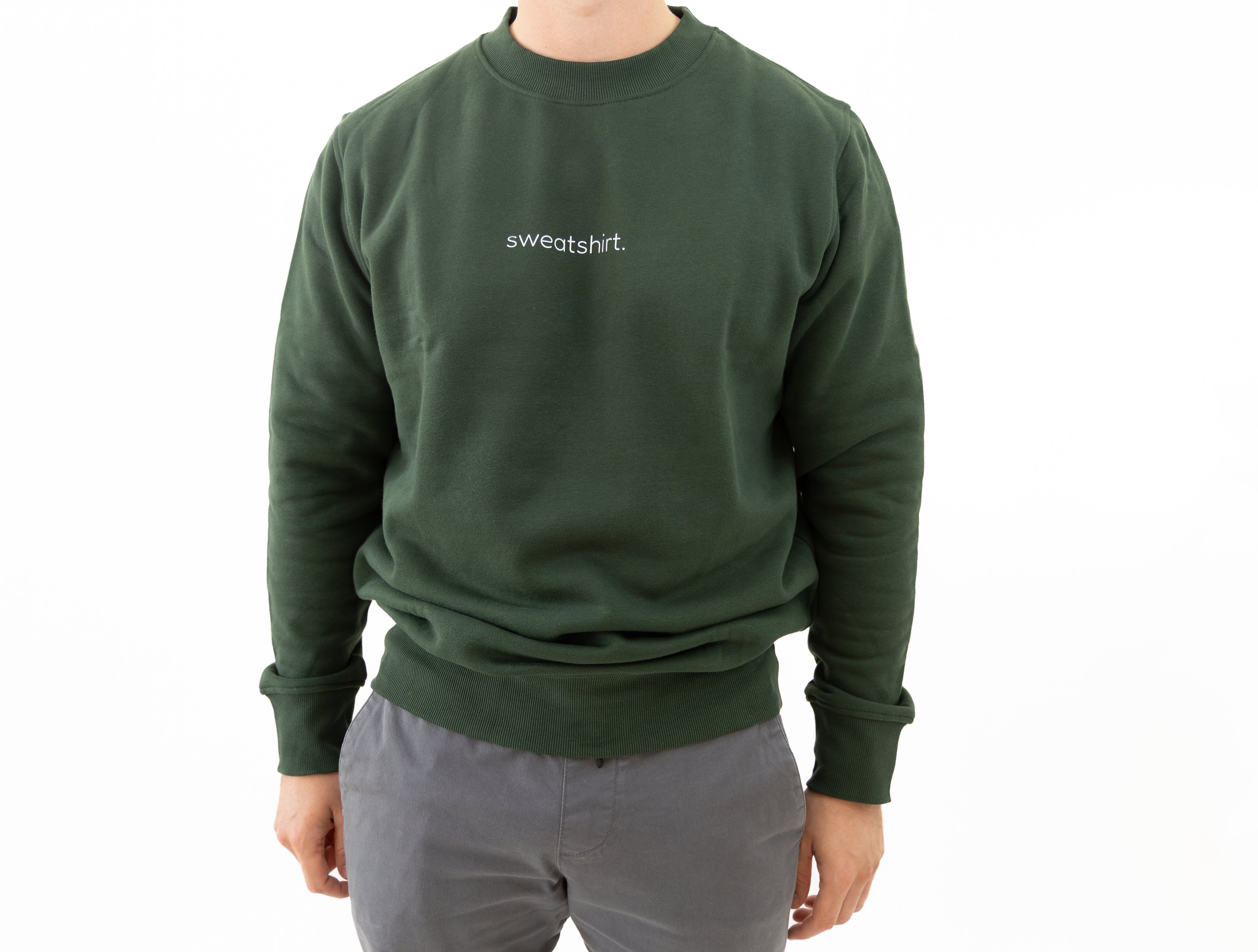 simple. sweatshirt. forest-green.