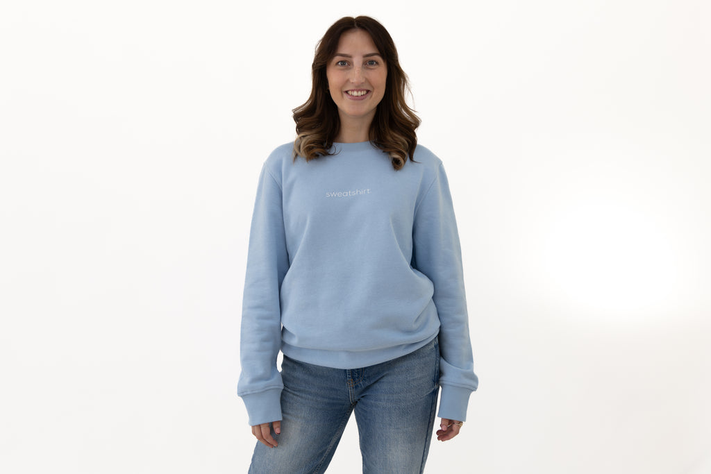 simple. sweatshirt. light-blue.