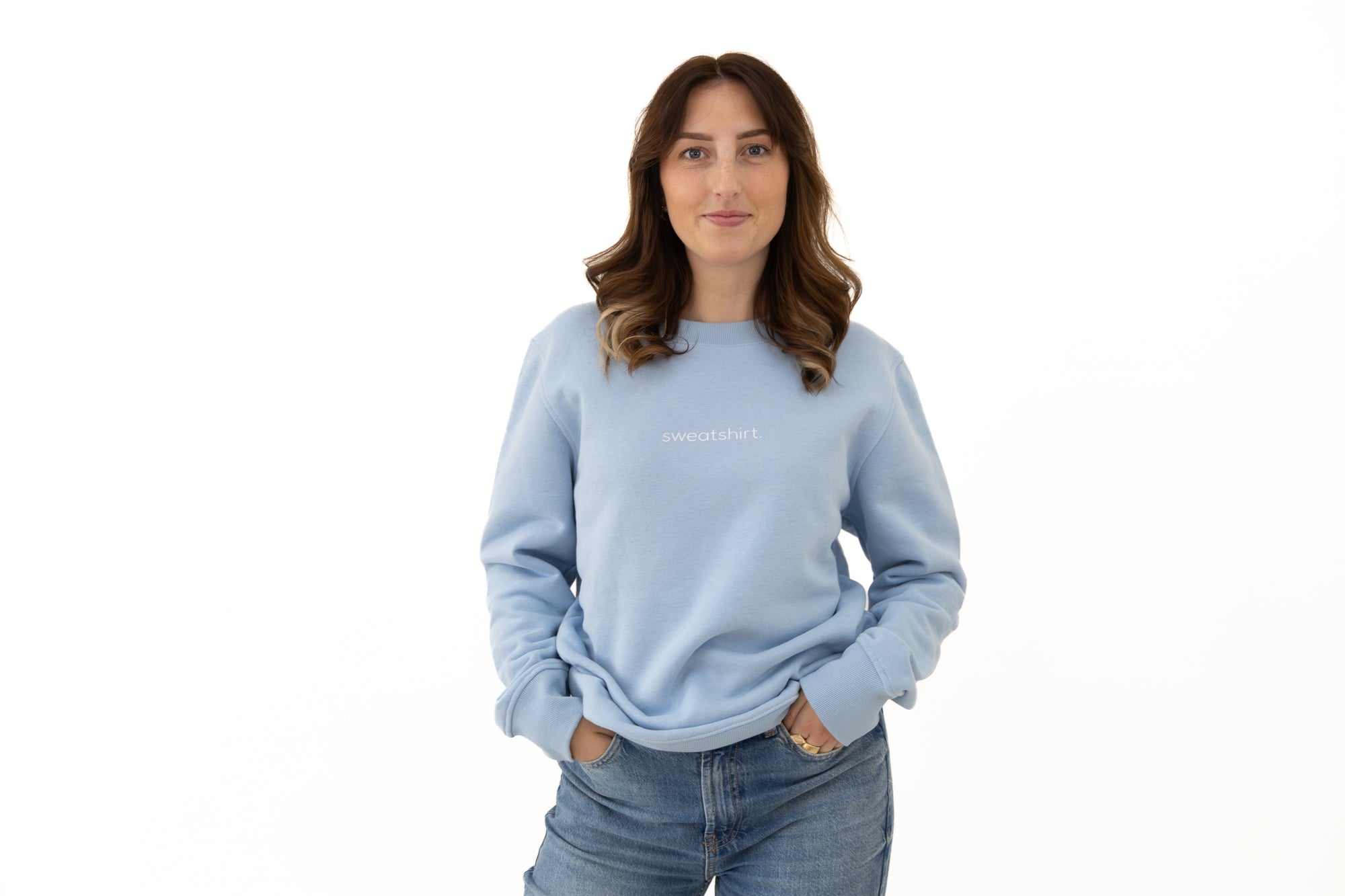 simple. sweatshirt. light-blue.