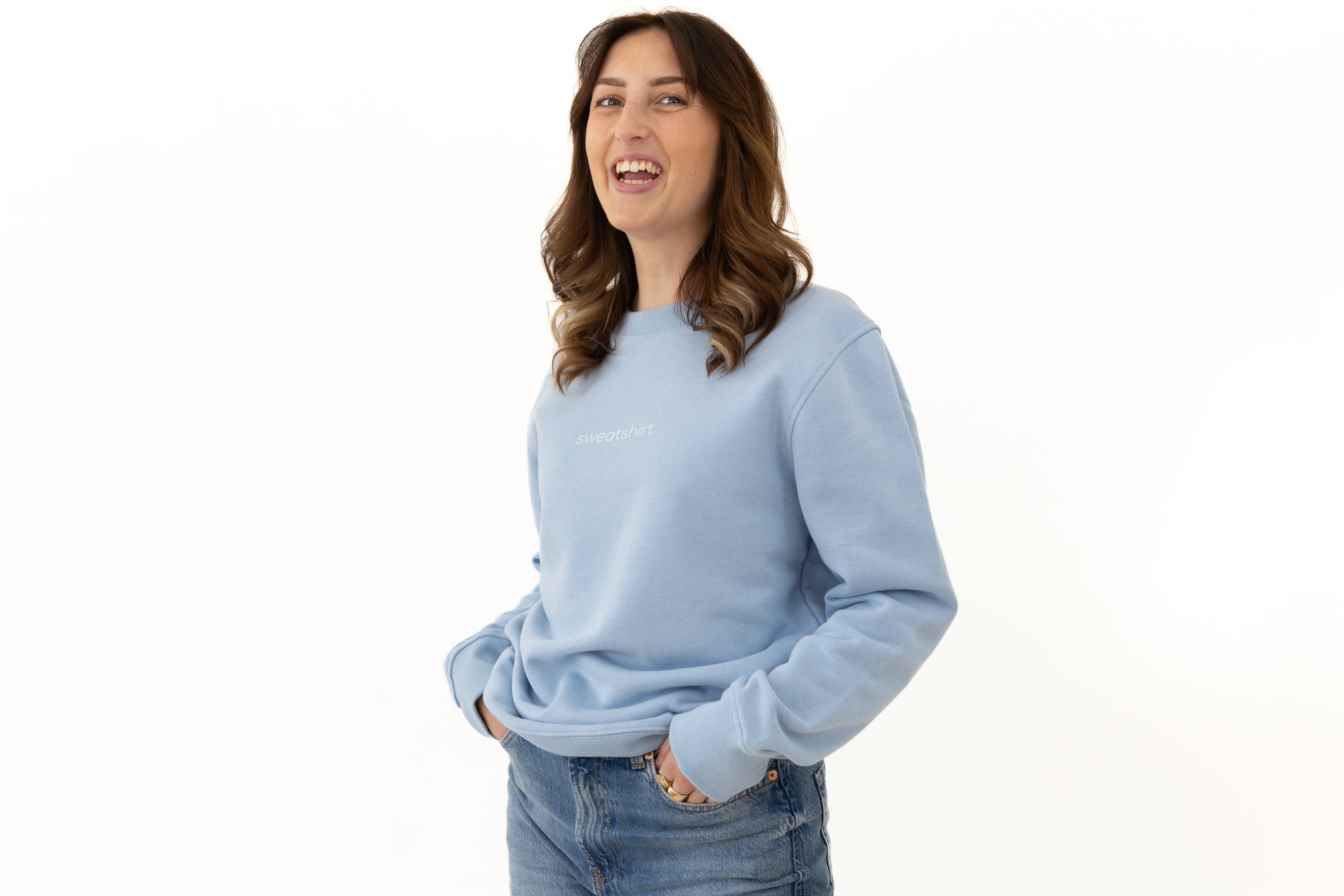 simple. sweatshirt. light-blue.