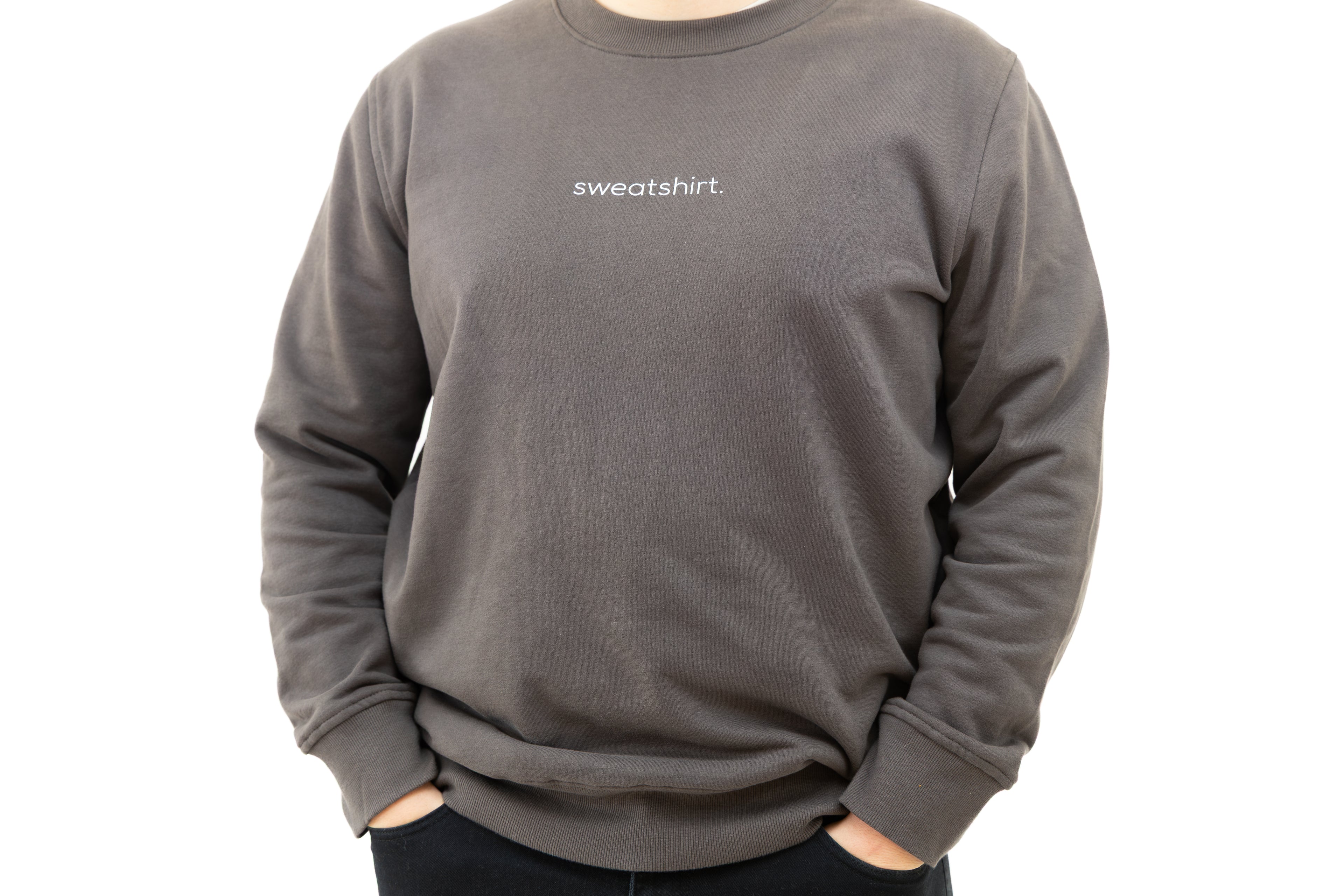 simple. sweatshirt. charcoal.