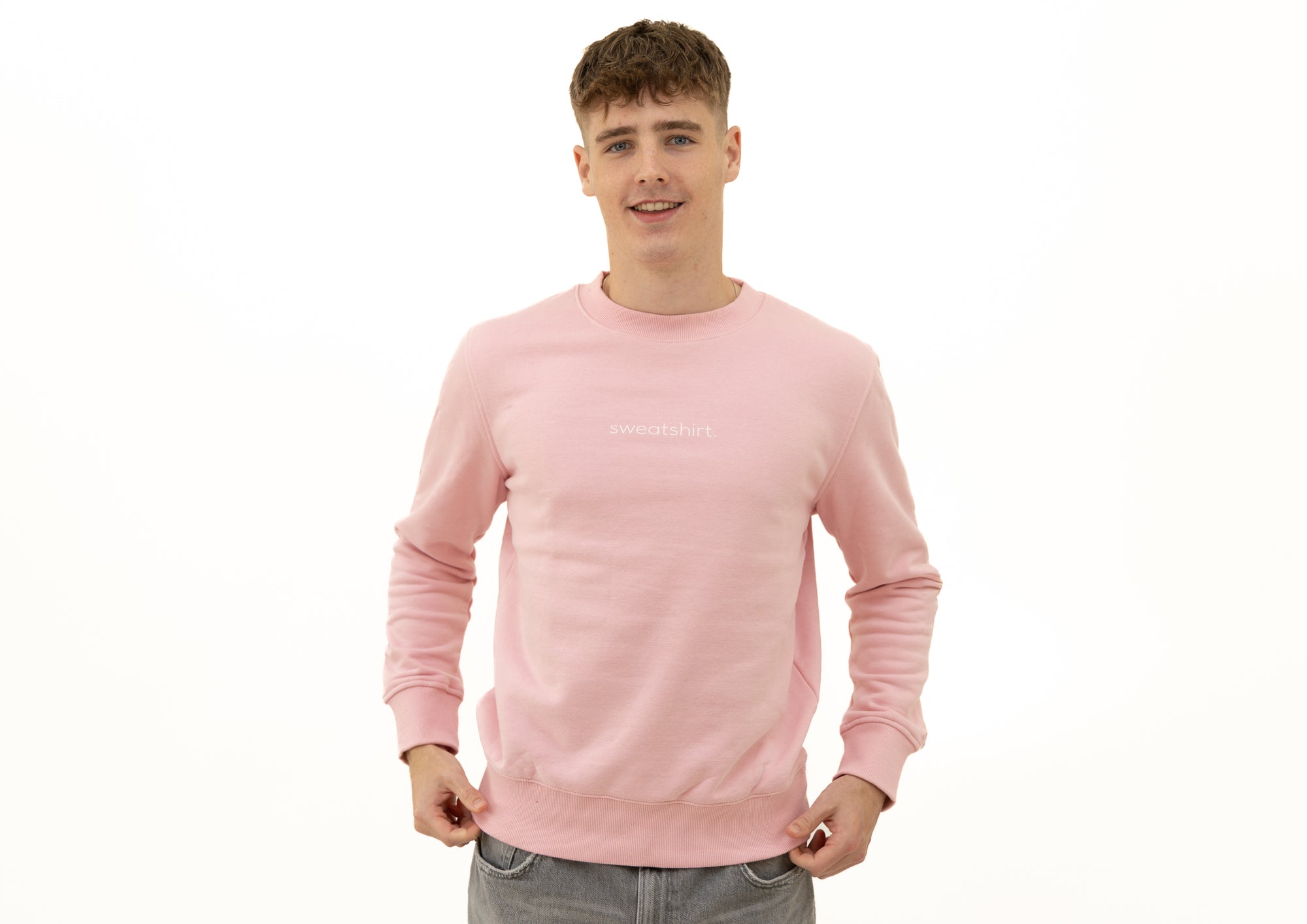 simple. sweatshirt. pink.