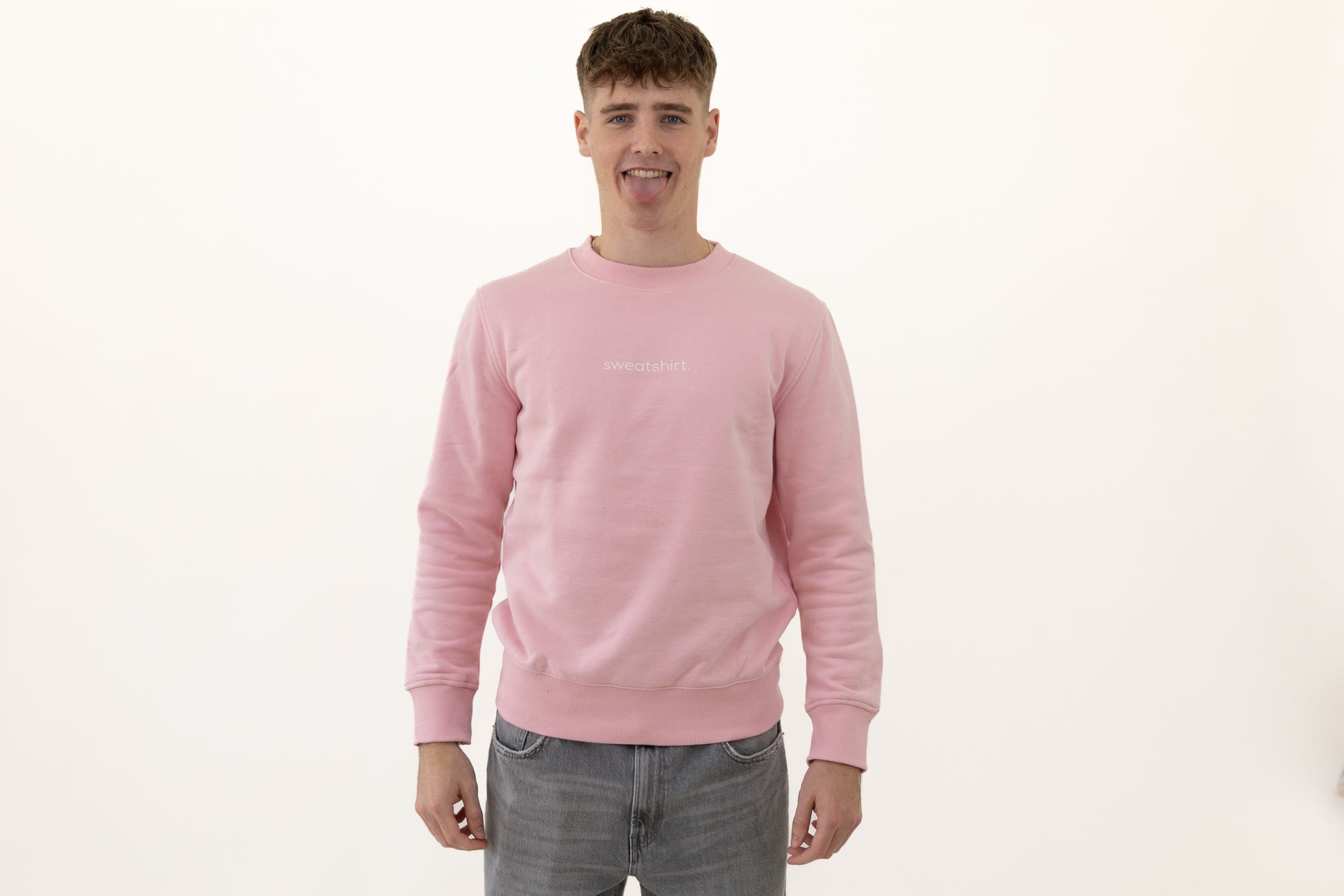 simple. sweatshirt. pink.