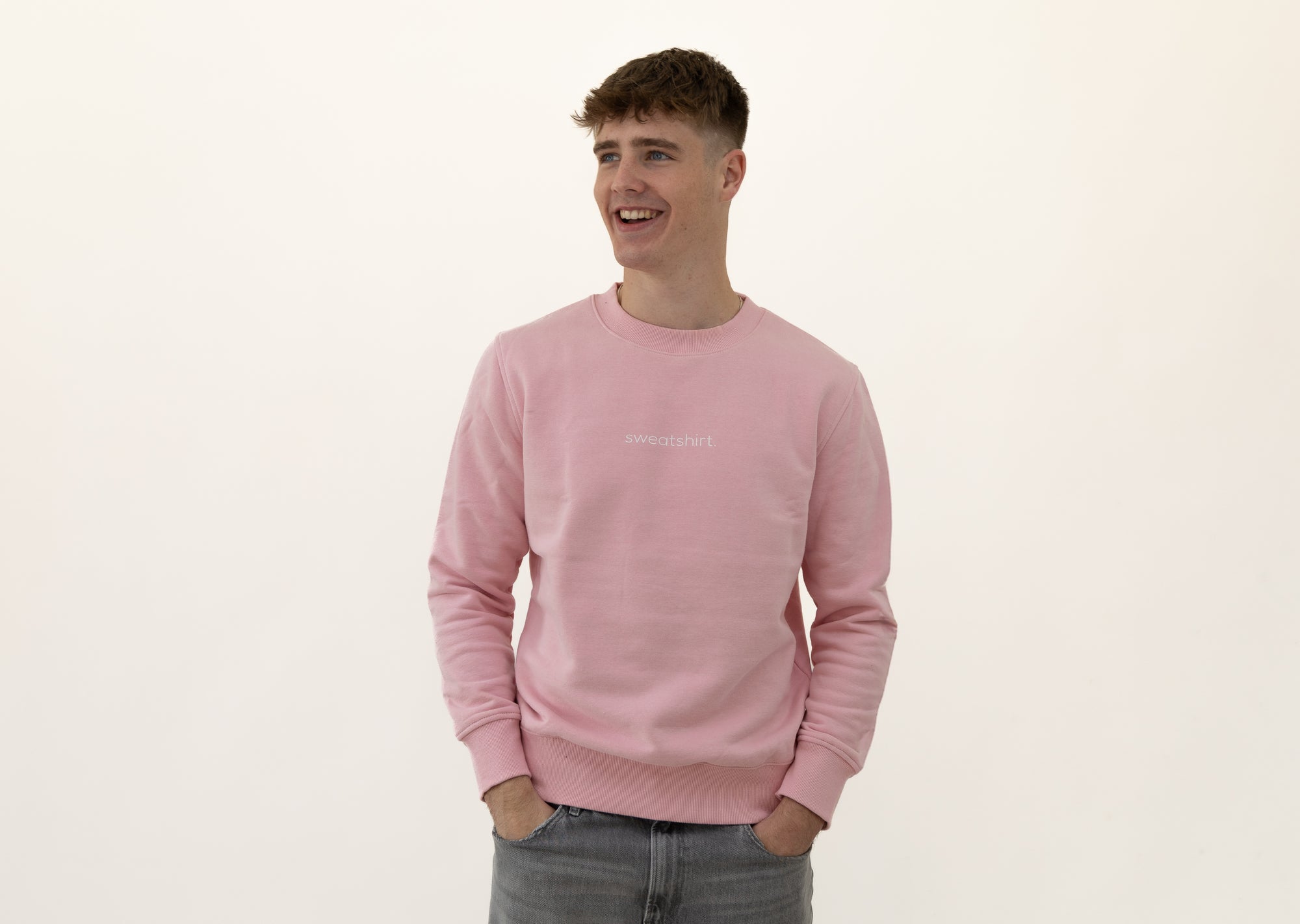 simple. sweatshirt. pink.