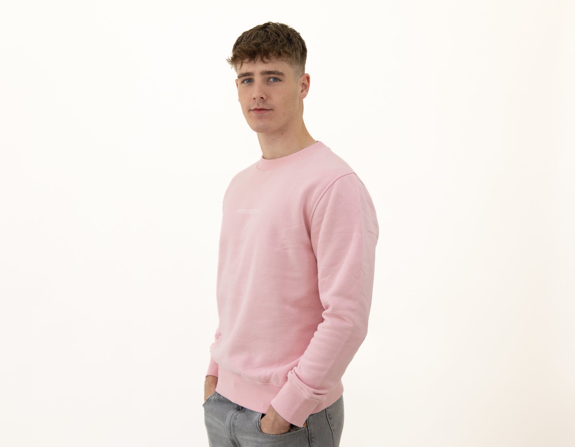 simple. sweatshirt. pink.