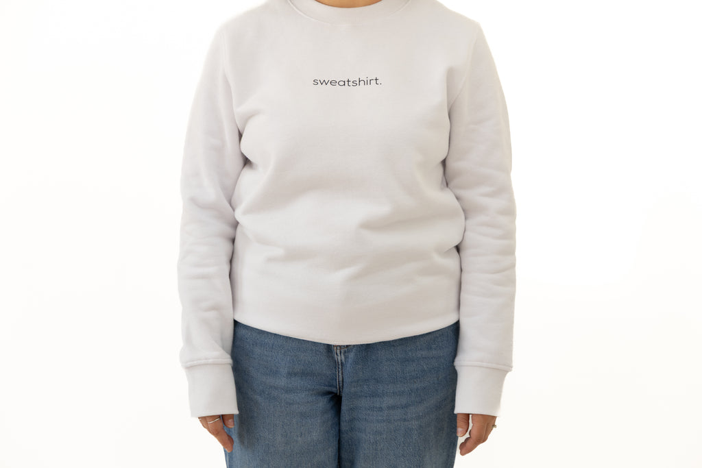simple. sweatshirt. white.