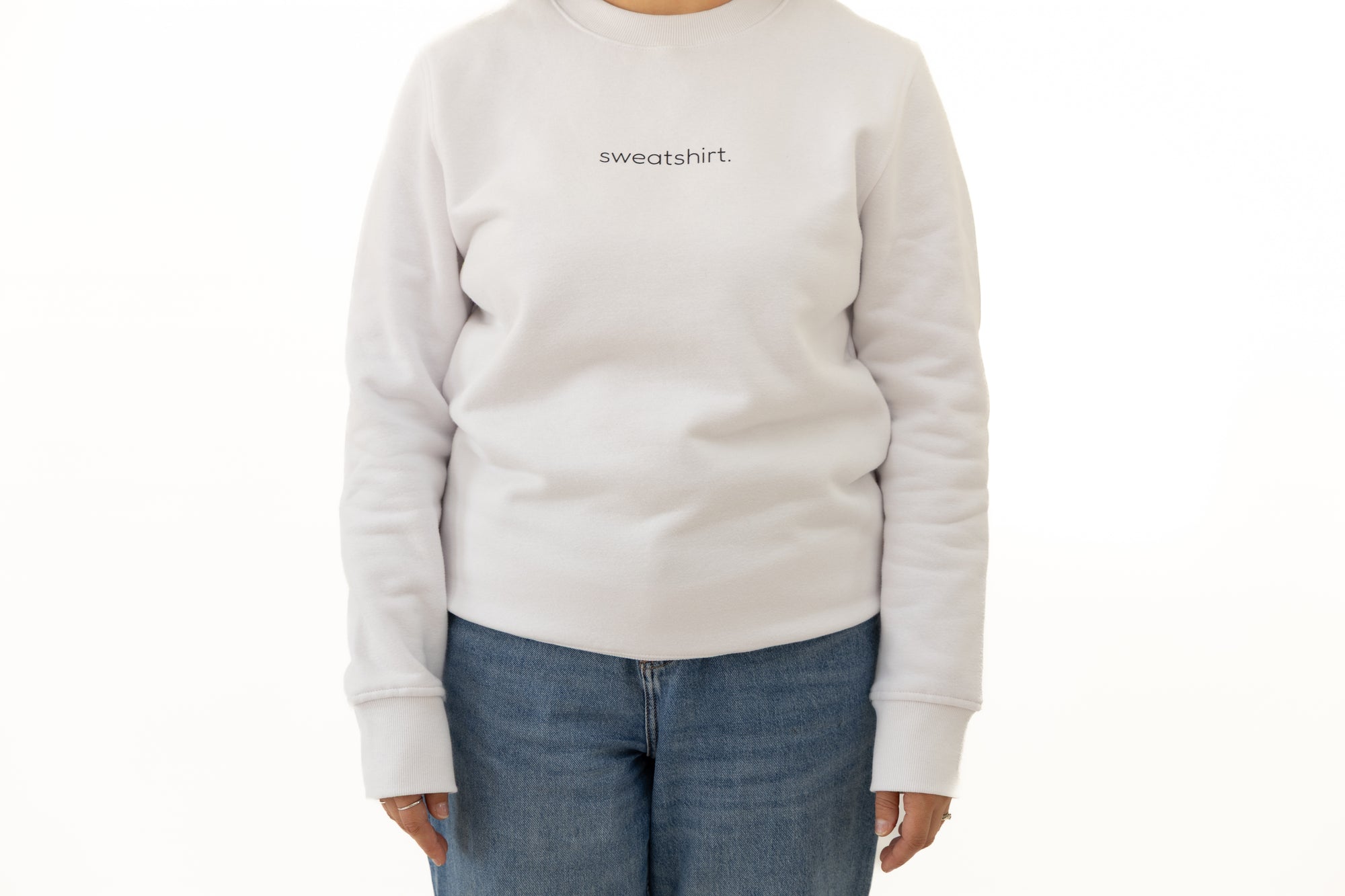 simple. sweatshirt. white.