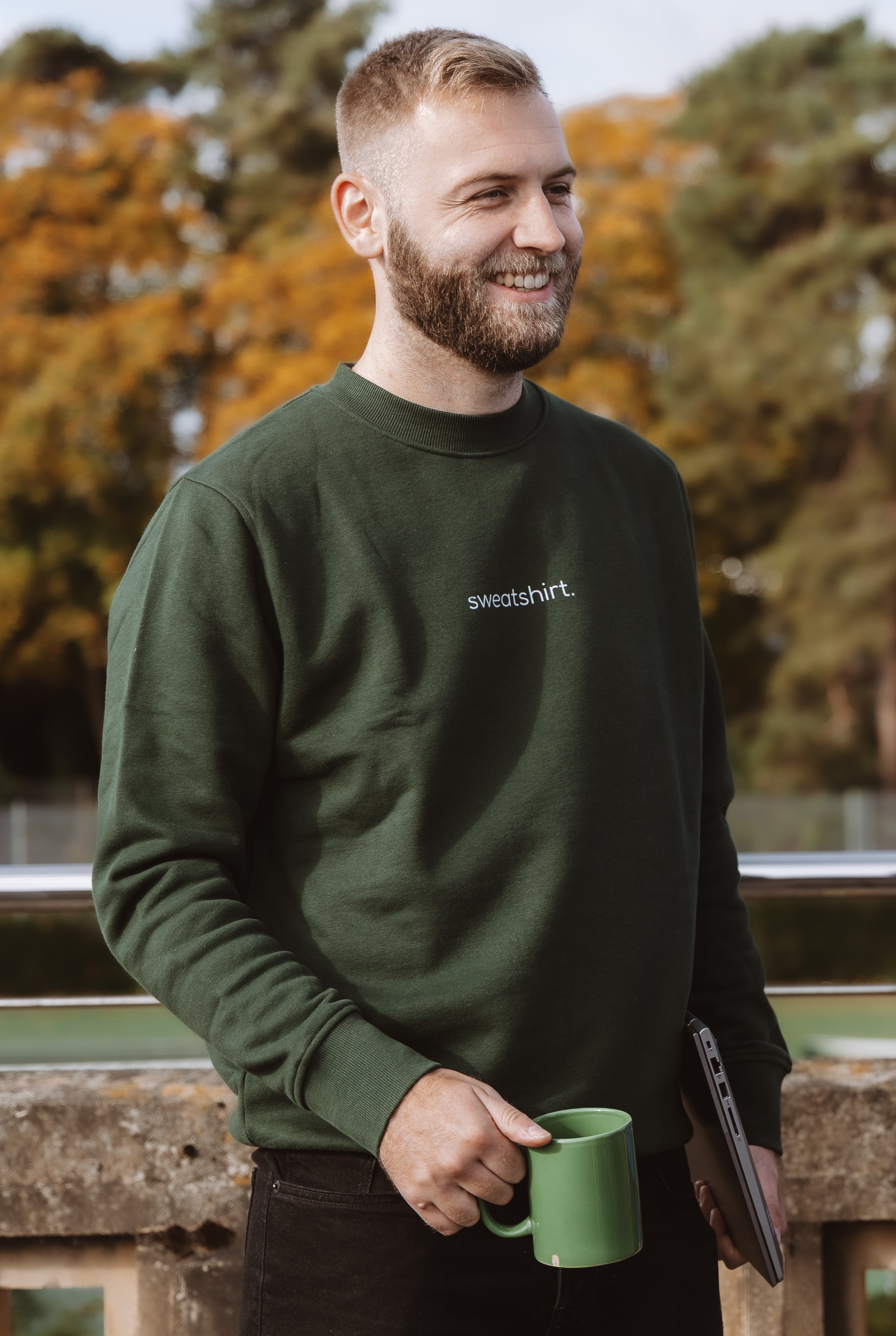 simple. sweatshirt. forest-green.