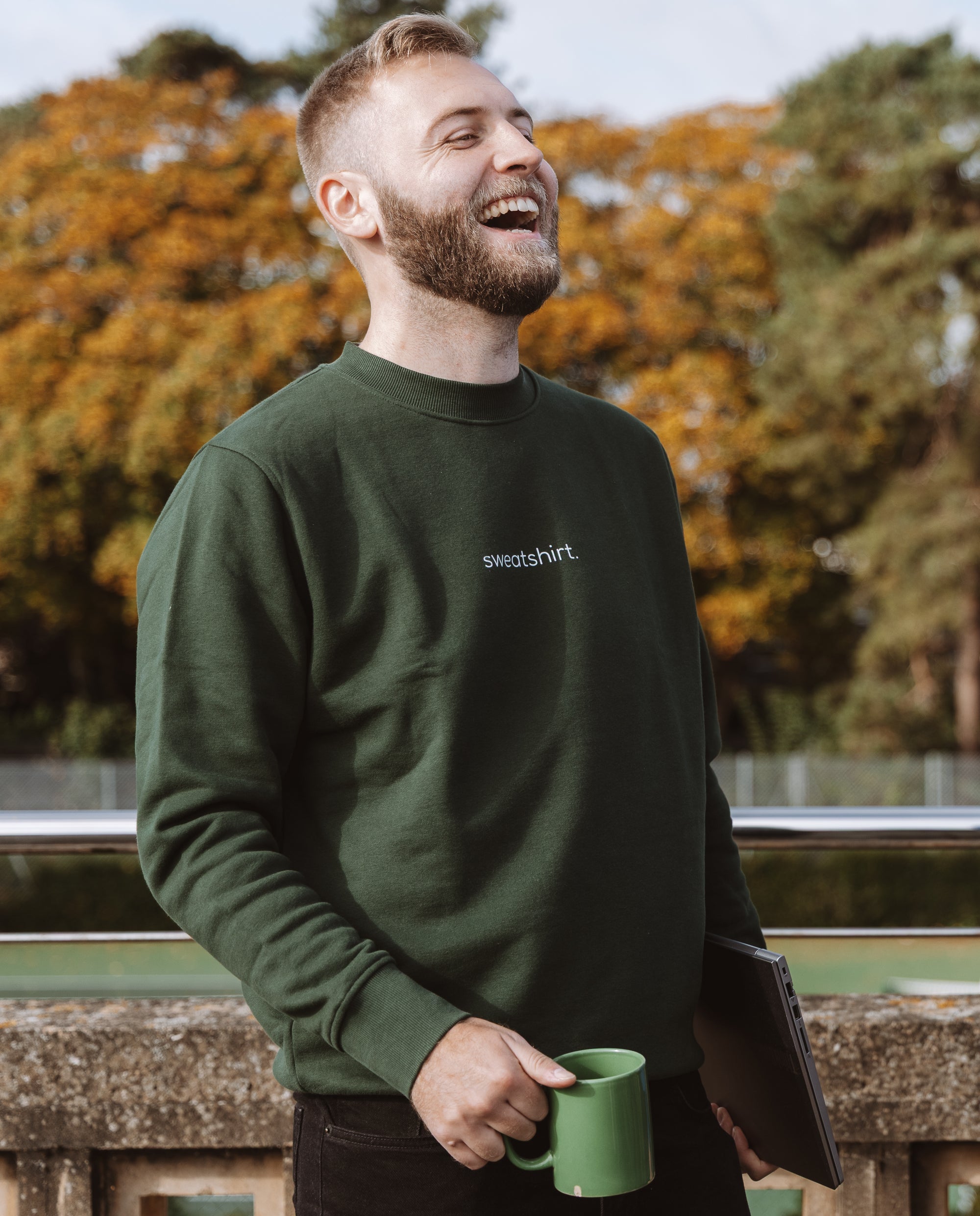 simple. sweatshirt. forest-green.
