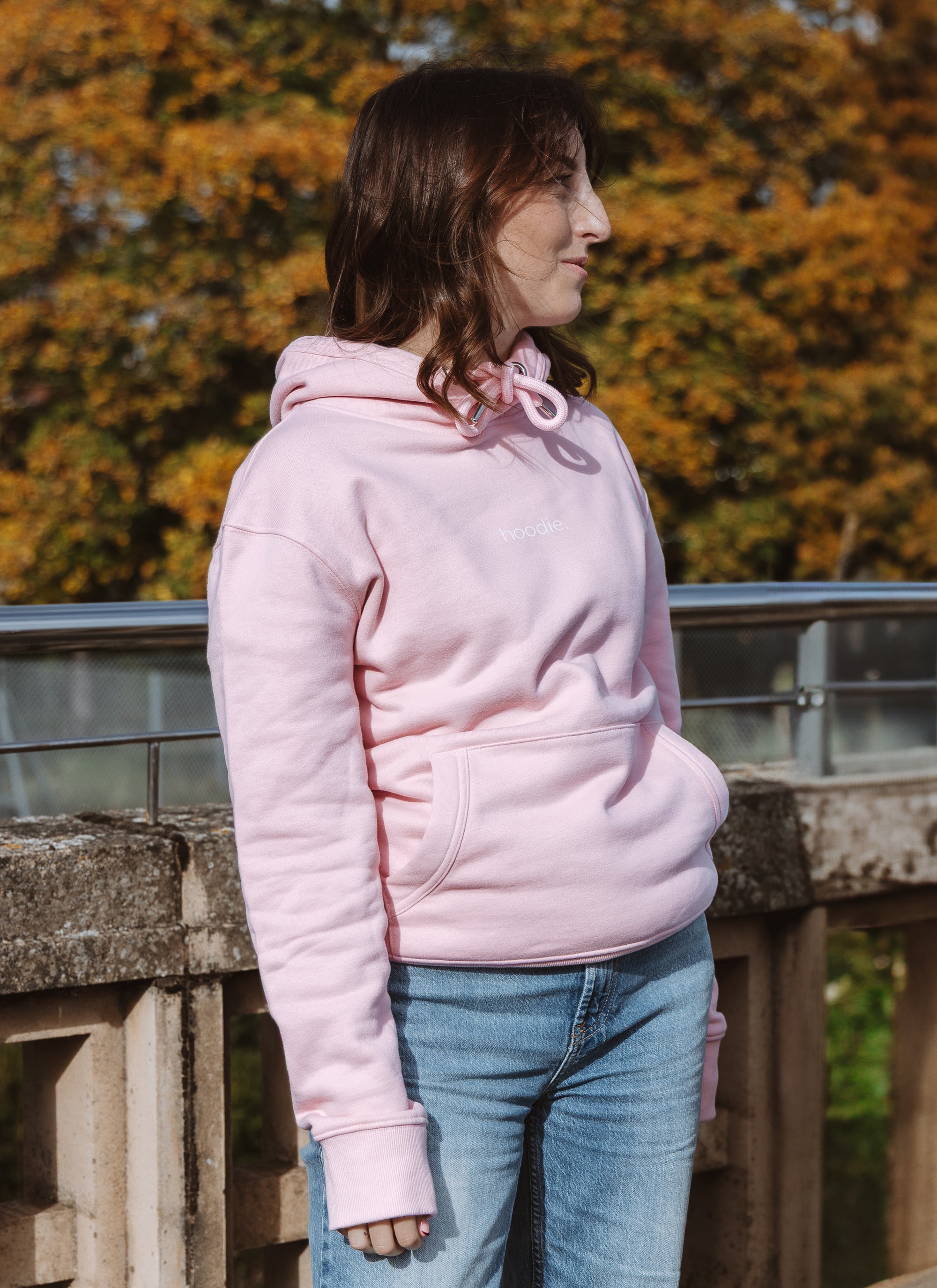 simple. hoodie. pink.