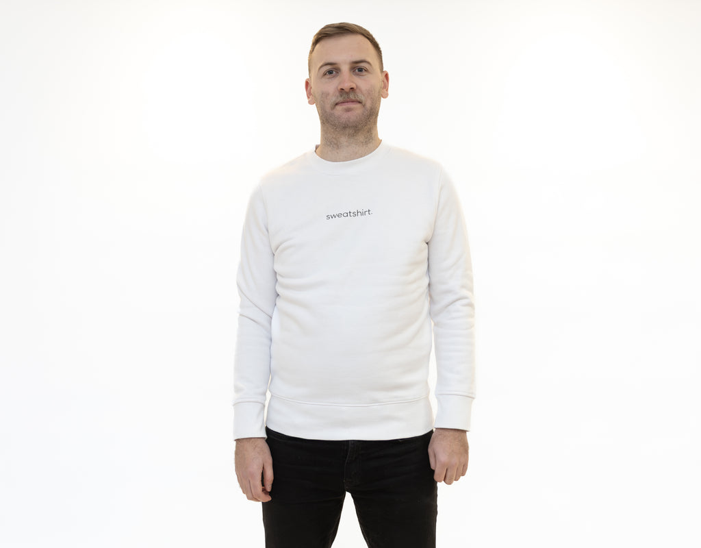 simple. sweatshirt. white.