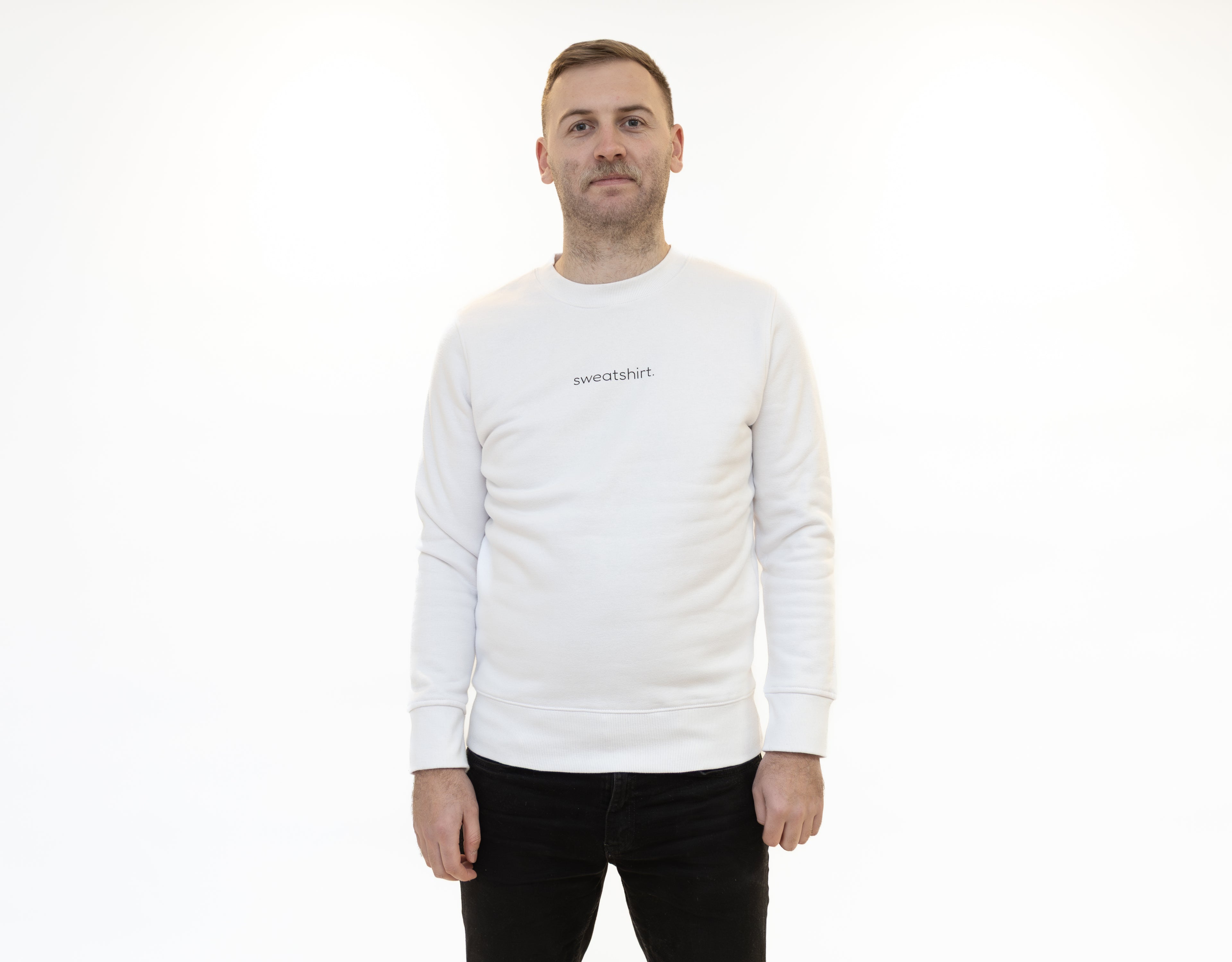 simple. sweatshirt. white.