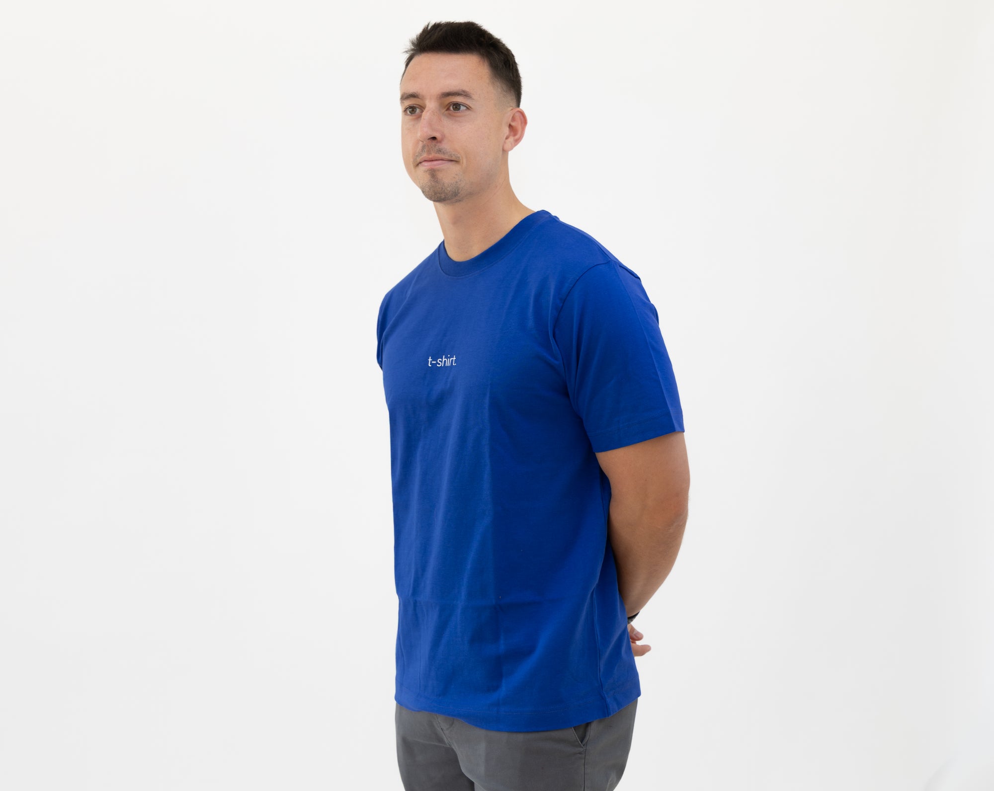 simple. t-shirt. worker-blue.