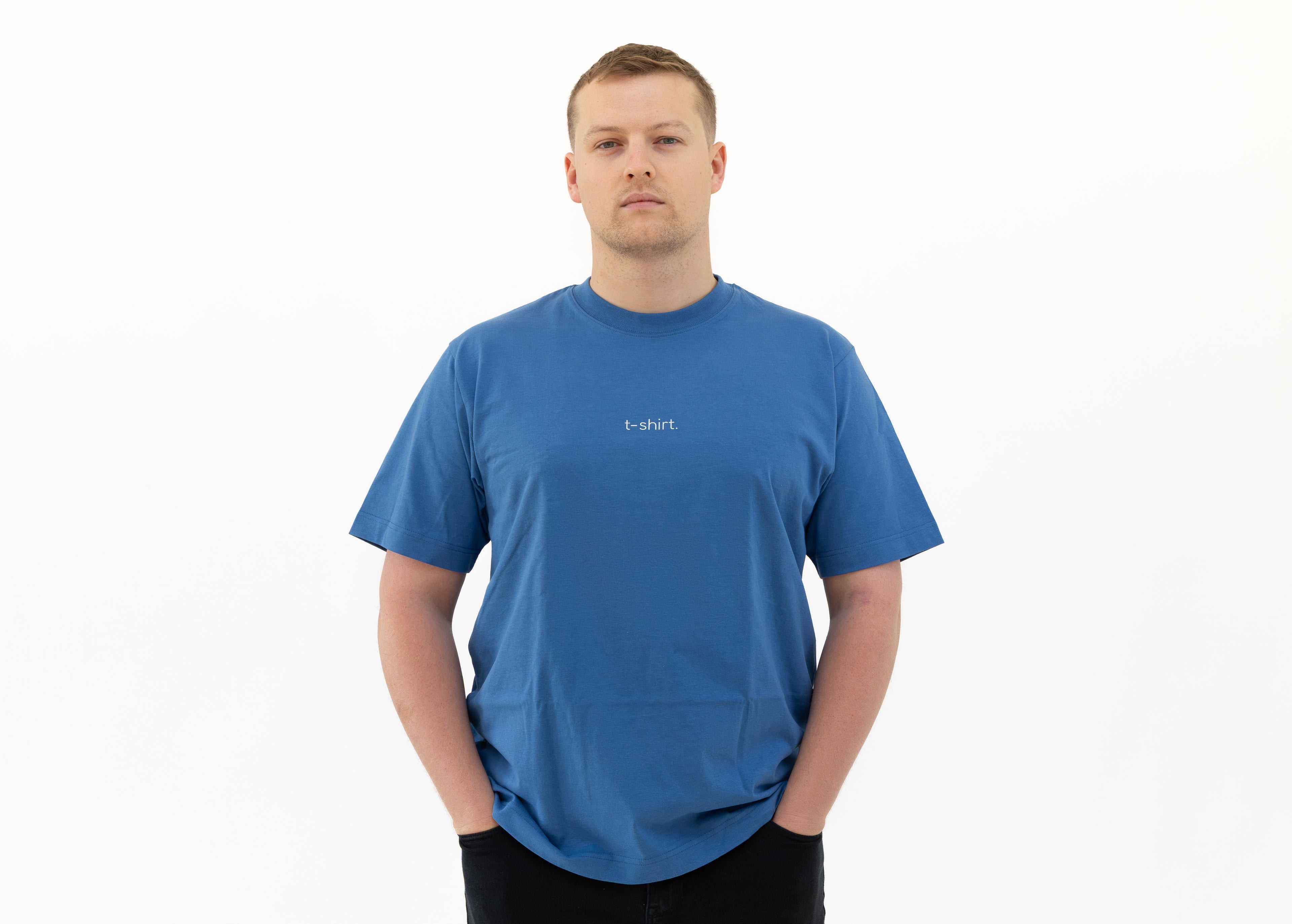 simple. t-shirt. mindful-blue.