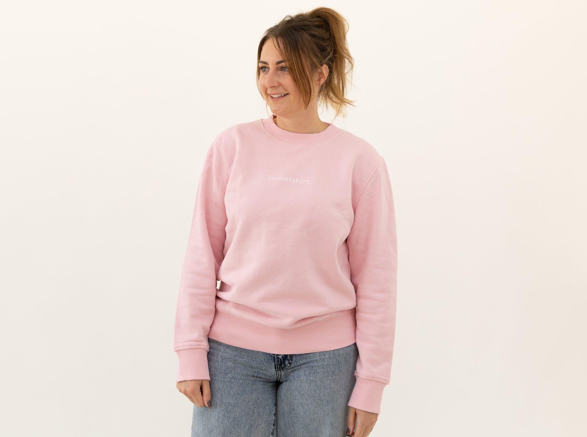 simple. sweatshirt. pink.