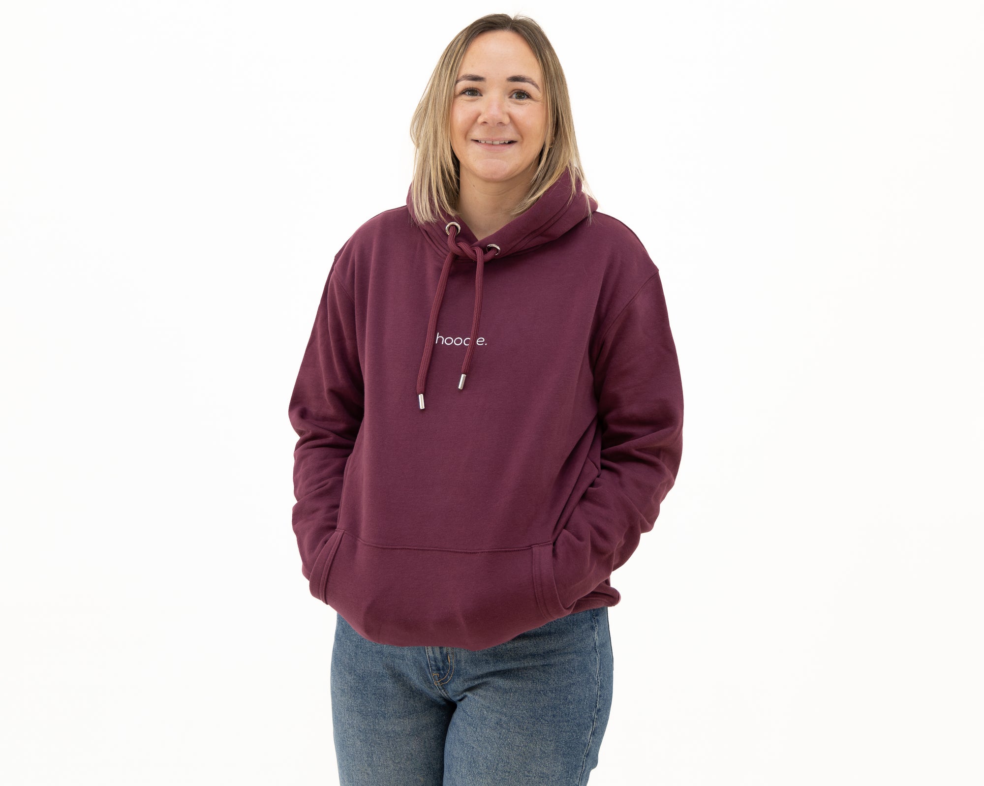 simple. hoodie. burgundy.
