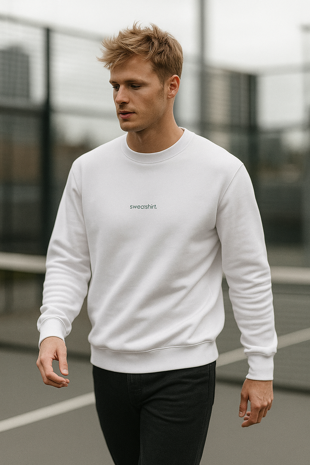 simple. sweatshirt. white.