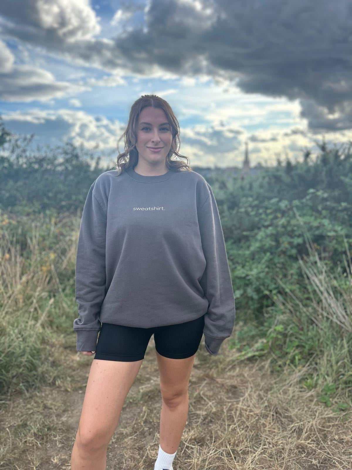 simple. sweatshirt. charcoal.