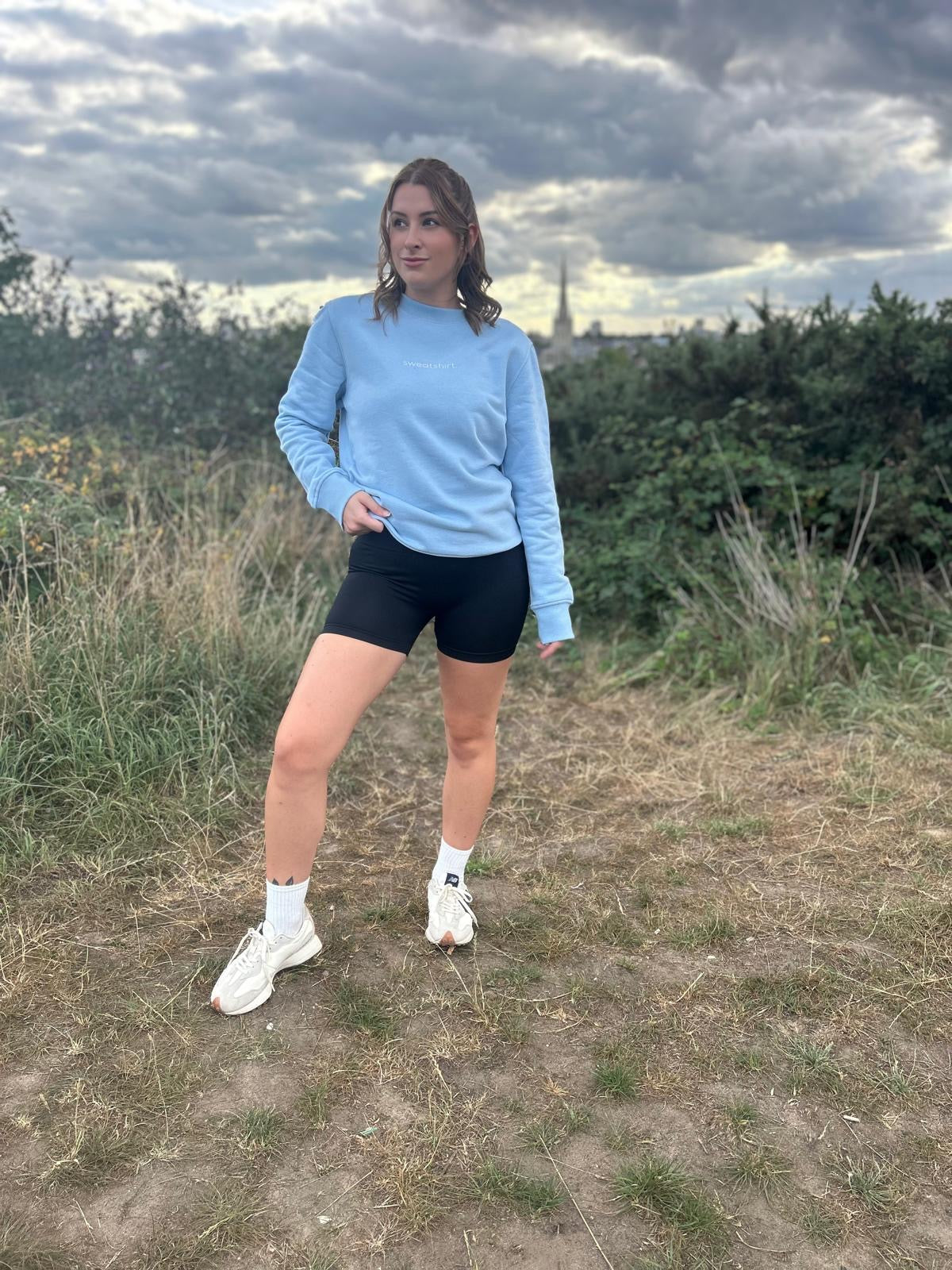 simple. sweatshirt. light-blue.