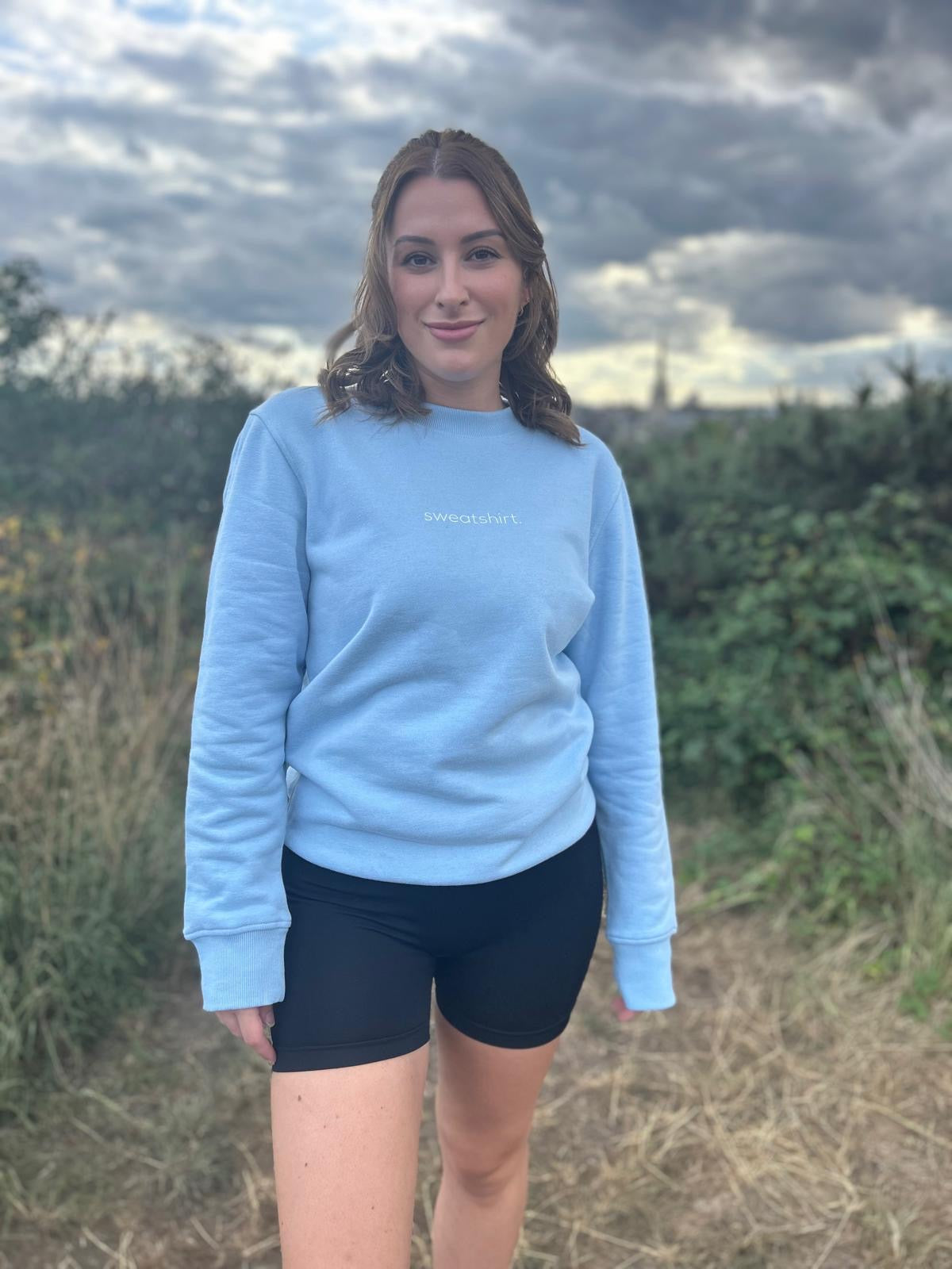simple. sweatshirt. light-blue.