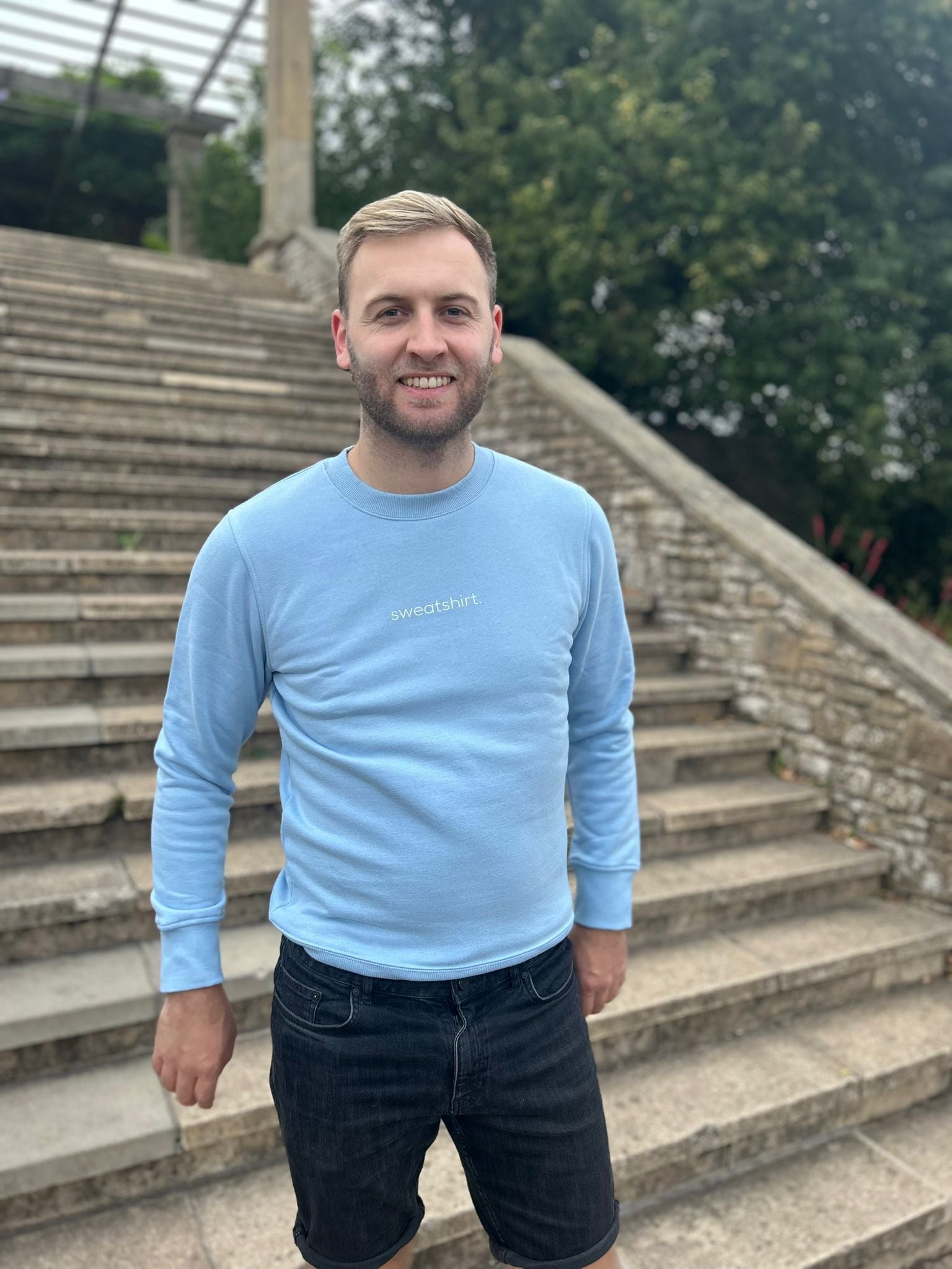 simple. sweatshirt. light-blue.