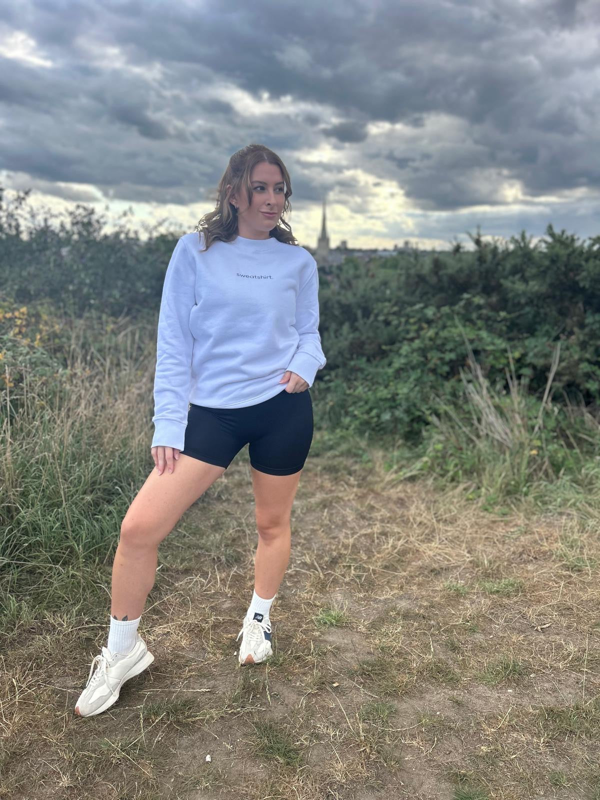 simple. sweatshirt. white.