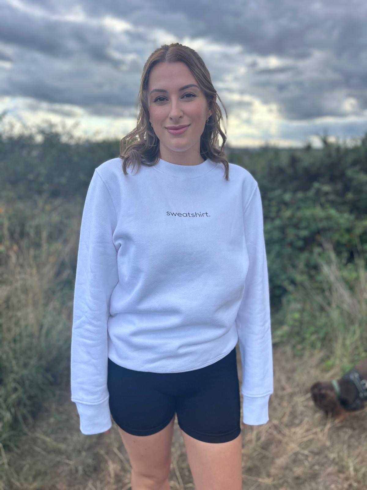 simple. sweatshirt. white.