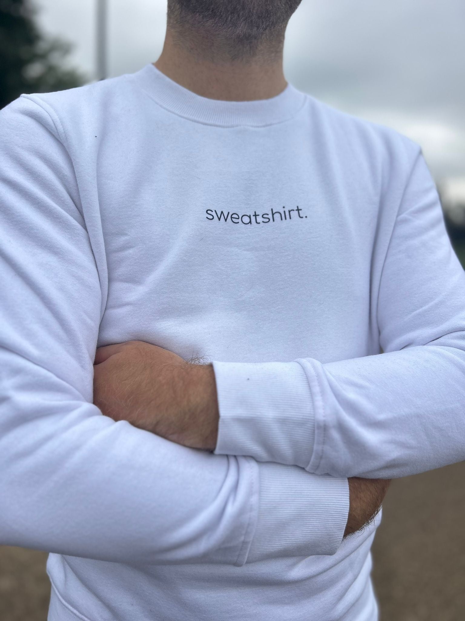 simple. sweatshirt. white.